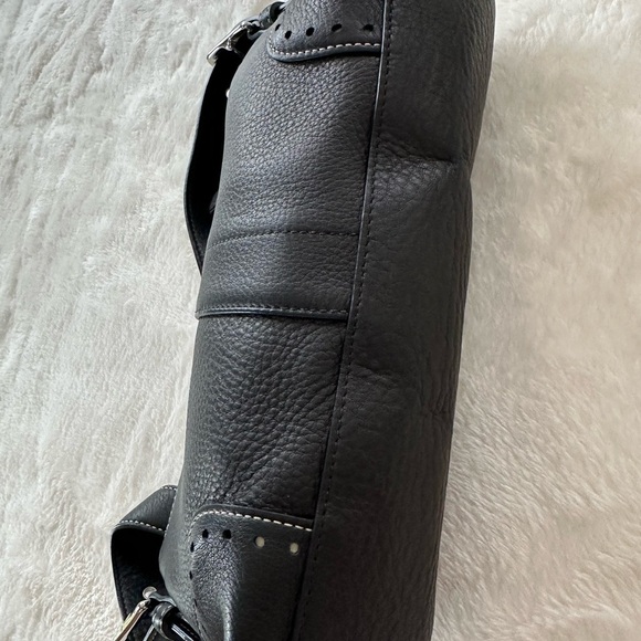 Coach 5052 Black Leather Bag with Silver Tone Hardware - Picture 8 of 10